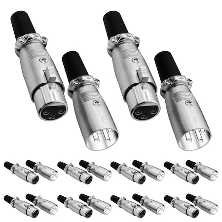 5 Core 5 Core 20 Pack 3 Pin XLR Male Female Microphone Audio Cable Connector Solder Snake Plug Mic XLR Adapter Connectors Sold In 10 Pair XLR 10 Pair XLR 10 pair